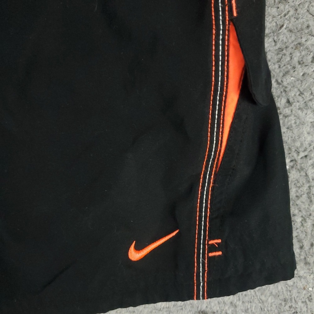Nike Shorts Mens XL Black Swoosh Lace Tie Beach Board Swim Trunks - Picture 3 of 7